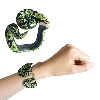

Simulation Snake Resin Bracelet Toys Animal Python Funny Birthday Party Handmade Painted Toy 2020