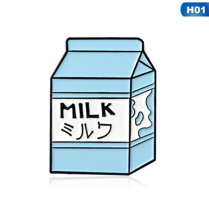 Кофейное молоко Эмаль Булавка значок Броши нагрудные булавка джинсы рубашка рюкзак мультфильм ювелирные изделия подарок кофе Влюбленные - Окраска металла: H01