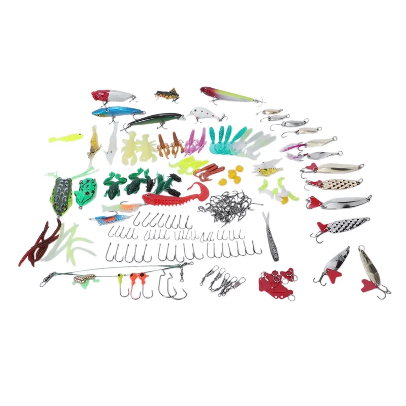 

240 Pcs Fishing Bait Set Soft And Hard Bait Suit Full Swimming Layer Bait Set