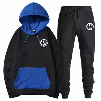 

Dragon Ball Anime Fashion Print 2019Spring Autumn Fleece Sweatshirts For Men Hoody+Pants Brand Tracksuit Men's Sportswear Outfit