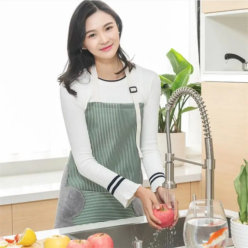 Men Women Home Cooking Apron Waterproof & Oil-Proof Hand Erasable Oxford Cloth Apron Adjustable Buckle Big Pocket Cleaning Tools