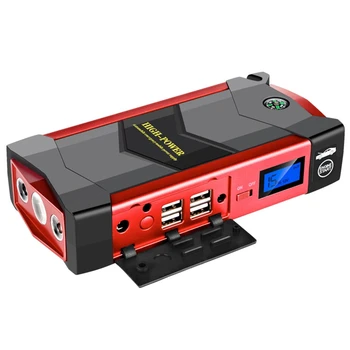 

Mobile Power 20000Mah Car Starter Booster 4 Usb Emergency Search Light Charger With Us Standard Plug Black & Red Plastic Dc12V U