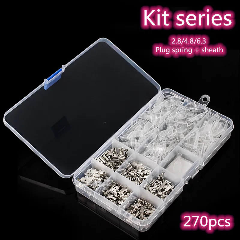 

NEW 120/180/270Pcs Insulated Male Female Wire Connector Electrical Wire Crimp Terminals 2.8/4.8/6.3mm Spade Connectors Kit