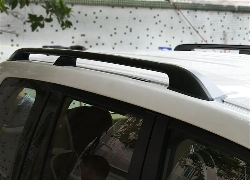 Apto para Toyota-land Transversais de Alumínio do Rack do Telhado do Trilho de Telhado Pces Cruiser 2008-2020 Barras Transversais-preto 2 Fj200 Lc200 3 Caixas e racks p telhado