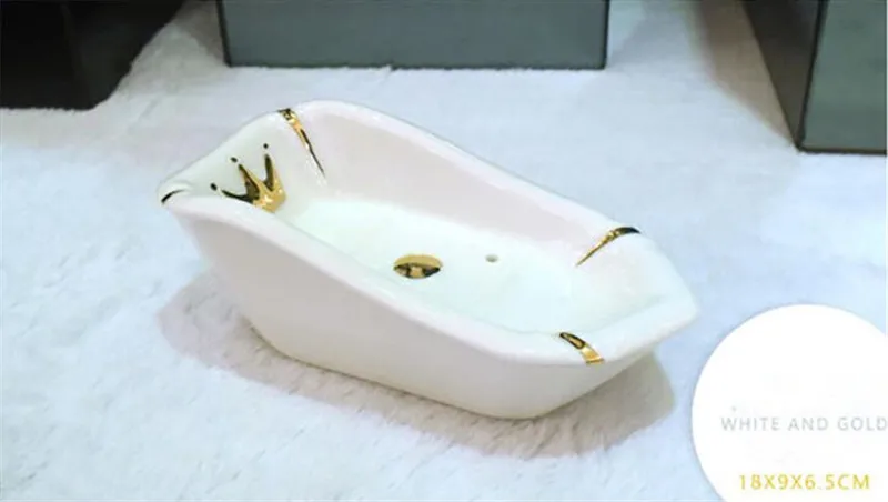 Мыльница для ванной керамический с позолотой чехол для душа держатель Контейнер Коробка для хранения аксессуары для ванной комнаты Форма Ванная