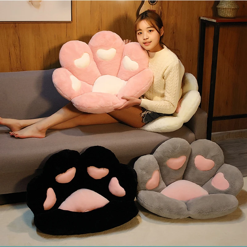 Chair Cushions, Cute Cat Paw Shape Plush Seat Cushions for Home Office Hotel Café New Style 2021