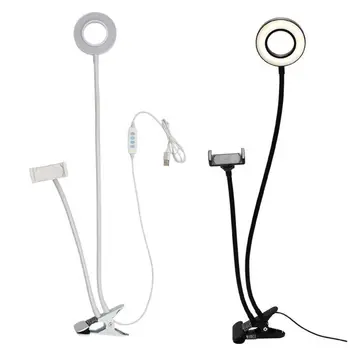 

2 in1 Cell Phone Holder Ring Lamp Fill Light 360 ° Rotating Selfie Mobile Stand Live Makeup Camera Lamp
