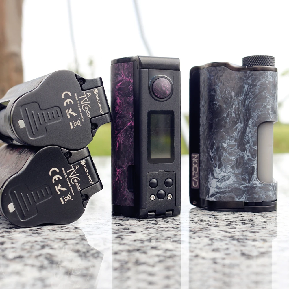 DOVPO Topside Dual Carbon Squonk Mod с чипом YIHI, костюм с двойной батареей 18650, макс. 200 Вт, электронная сигарета, коробка, мод против Drag 2/Double Barrel V3