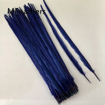 

20-22 Inch 50-55CM Ringneck Pheasant Tail Feathers 100PCS Bleached & Dyed Royal Blue Pheasant Feather Plumas For Carnival Decor