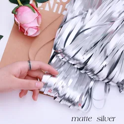 Matte Foil Tassel Fringe Curtain for Celebrations and Events (Matte silver)