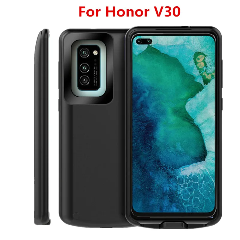 Чехол для huawei Honor V30 V30 Pro, 6500 мА/ч, зарядное устройство, расширенная резервная зарядка, чехол для аккумулятора Honor V30 - Цвет: Honor V30 Black