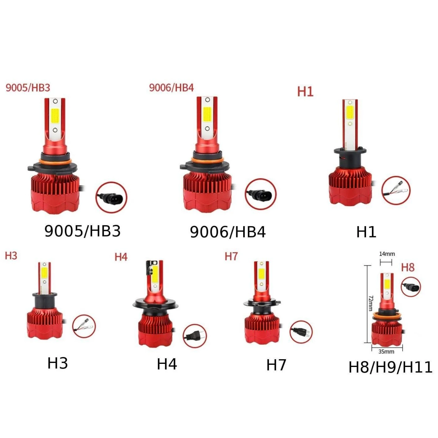 2 шт. COB H4/H7/9005/9006 50 Вт светодиодный фары лампы 4800LM 6000K Энергосберегающие Водонепроницаемый автомобильные лампы для передних фар
