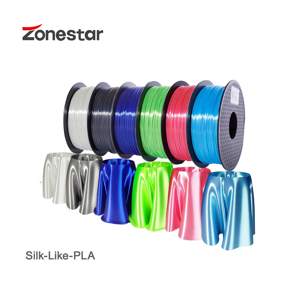 ZONESTAR 1 кг 75 мм шелк высокого качества PLA 3D Принтер Нити разные цвета зарубежные