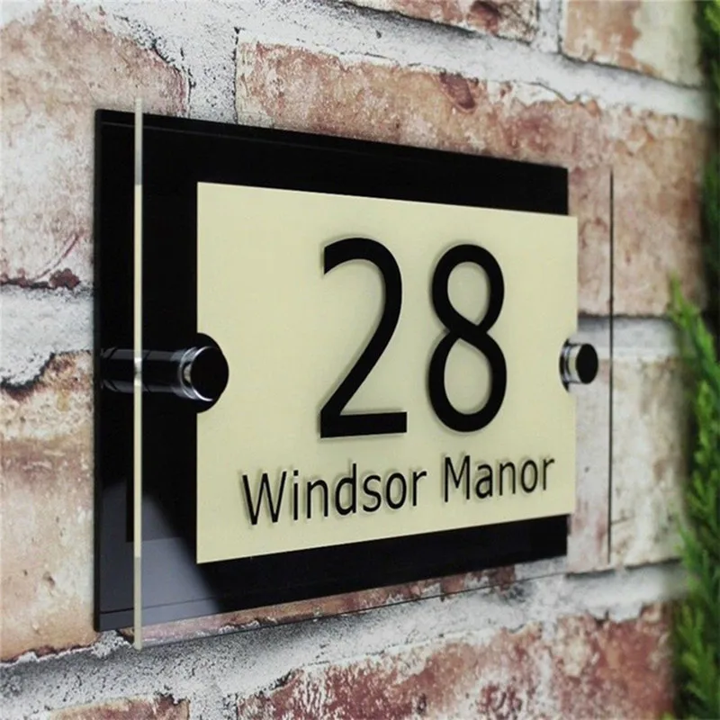 

Customize House Number Plate Modern House Address Door Number Name Plates Number Plate Acrylic Door Signs