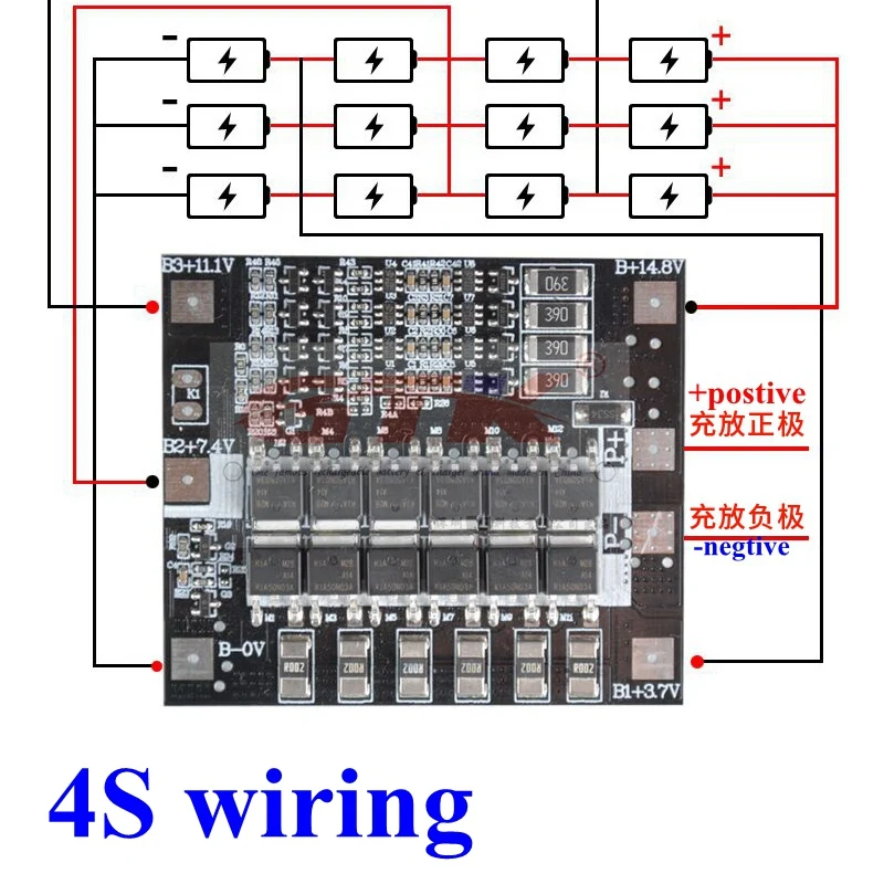 3S 4S 3,2 V 3,7 V 18650 литиевый аккумулятор BMS 15A 20A 40A 50A 80A 150A электрическая дрель ксеноновая лампа может начать зажигание для мотоцикла мощность