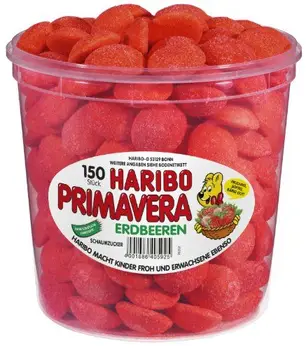 

Haribo Primavera Fraises, 150 pièces, 1050g Barquette hermétique