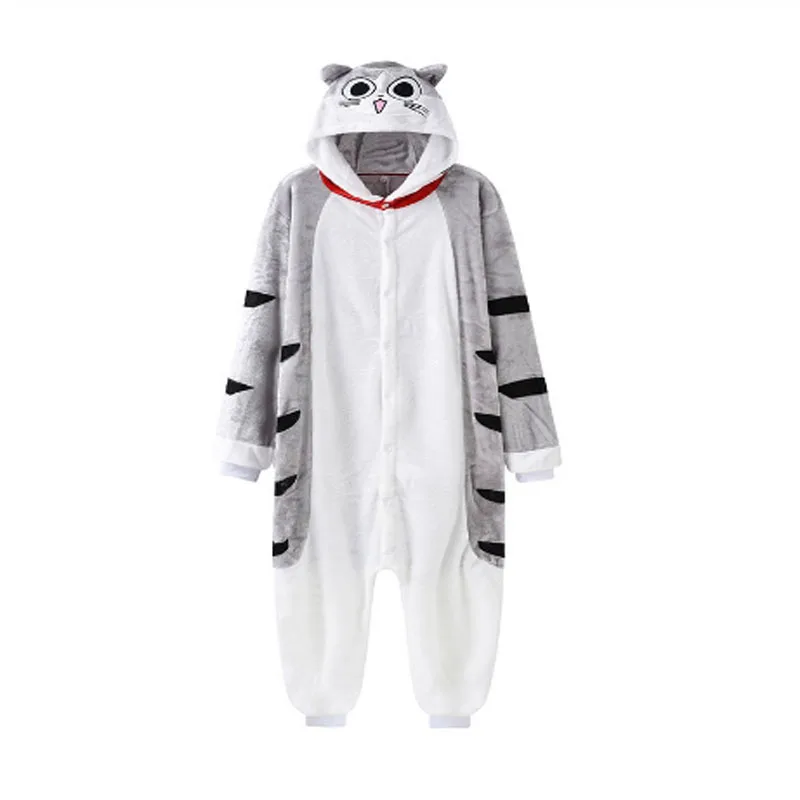 Комбинезон с тапочками; детская пижама в виде кота; Кигуруми для девочек и мальчиков; теплый зимний комбинезон для взрослых; мягкая уличная одежда - Цвет: Pajama Only