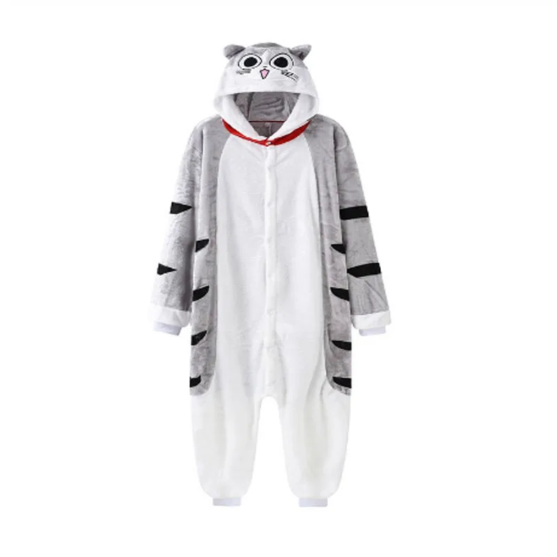 Pajama Only Комбинезон с тапочками; детская пижама в виде кота; Кигуруми для девочек и мальчиков; теплый зимний комбинезон для взрослых; мягкая уличная одежда - Цвет: Pajama Only