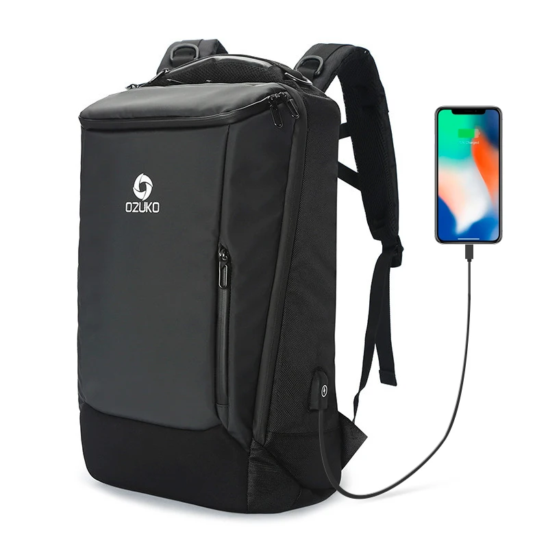 Duvence, мужской деловой рюкзак для ноутбука 17 дюймов, большой объем, водонепроницаемые дорожные рюкзаки для мужчин, Mochila, сумка для зарядки через USB