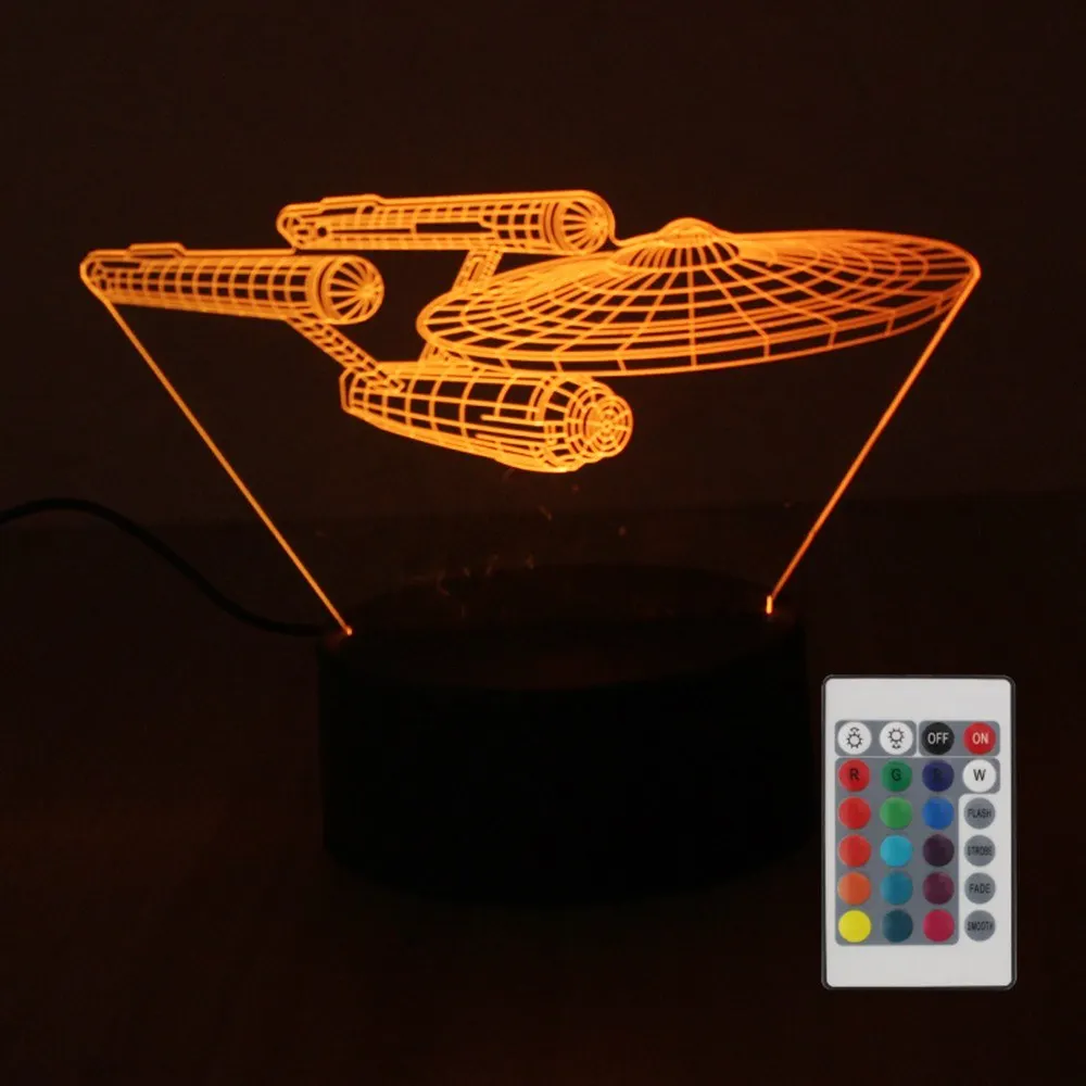 NEWKBO DC4.5V 5 Вт 3D декоративный Ночной светильник 10 светодиодов RGB Ночной светильник с пультом дистанционного управления для дома вечерние с 3D эффектом
