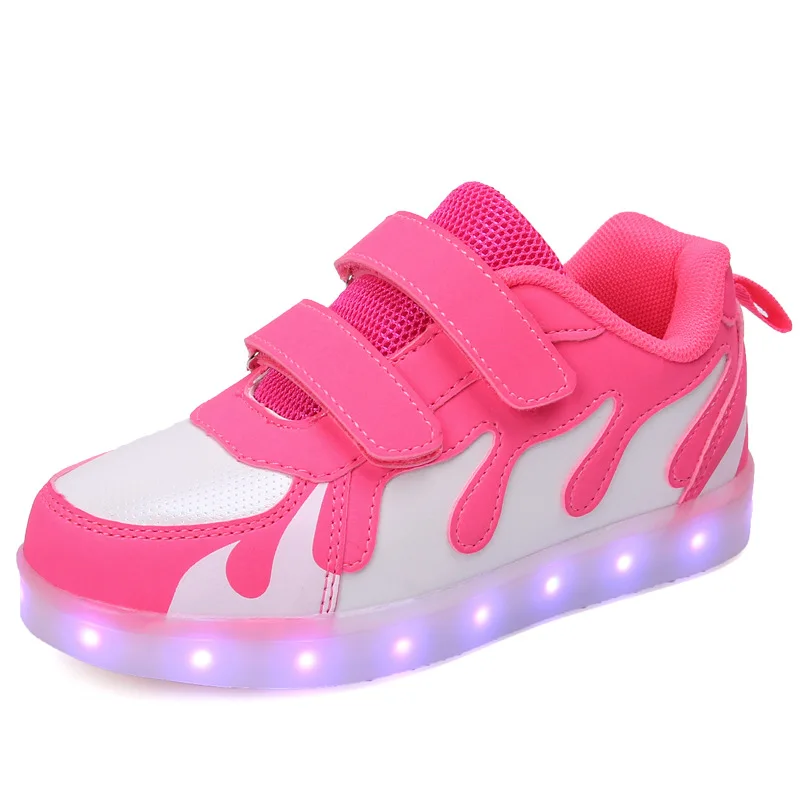 UncleJerry Child Glowing Shoes USB Charging Light Up Sneakers for Boys