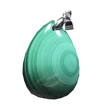 

Real Natural Green Malachite Pendant For Woman Lady Man Water Drop Crystal Silver 30x21x9mm Beads Stone Fashion Jewelry AAAAA