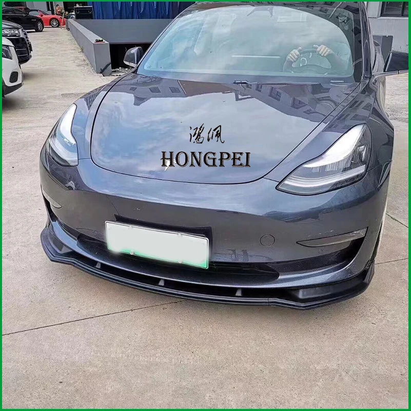 Для Tesla Model 3 Model3 Sedan- бампер для губ рассеиватель кузова Комплект нижний бампер спойлер Защитная крышка отделка автомобиля Стайлинг