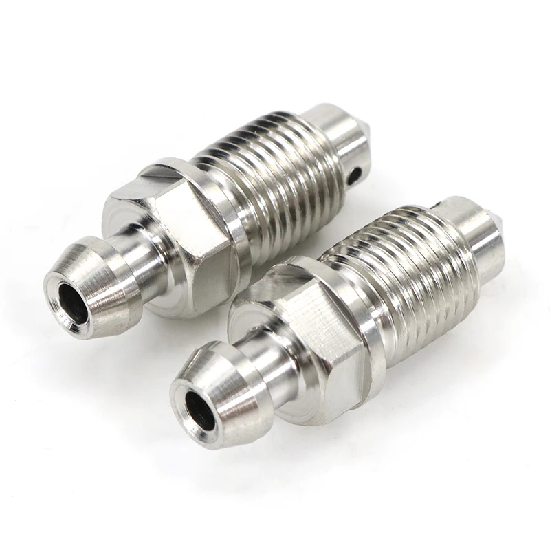 2pcs Motorcycle Car Brake Bleeder Nipple Caliper Aftermarket Use M10x1