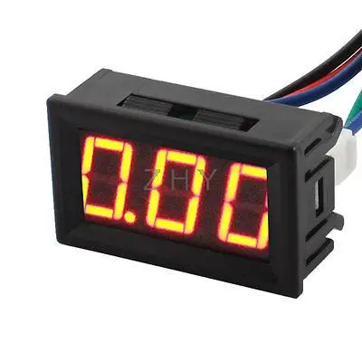 

DC 0-10A LED Display Screen Red Digit Current Measuring Amperemeter w Cable