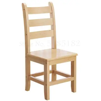 

Modern minimalist solid wood backrest dining table and chair desk chair computer table and chair student chair pine household wo