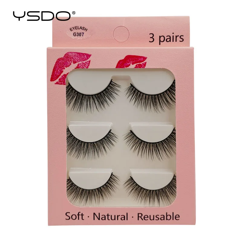 YSDO 3 pairs mink eyelashes natural long 3d mink lashes cruelty free lashes extension eyelashes maquiagem false eyelashes cilios