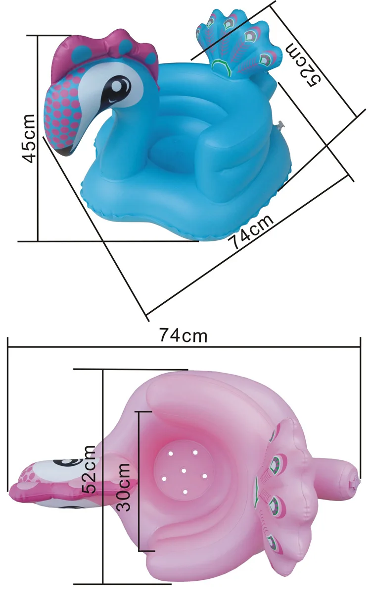 Голубое основание павлина-младенческое маленькое Надувное сиденье дивана детское обеденное кресло BB стул для душа надувная игрушка