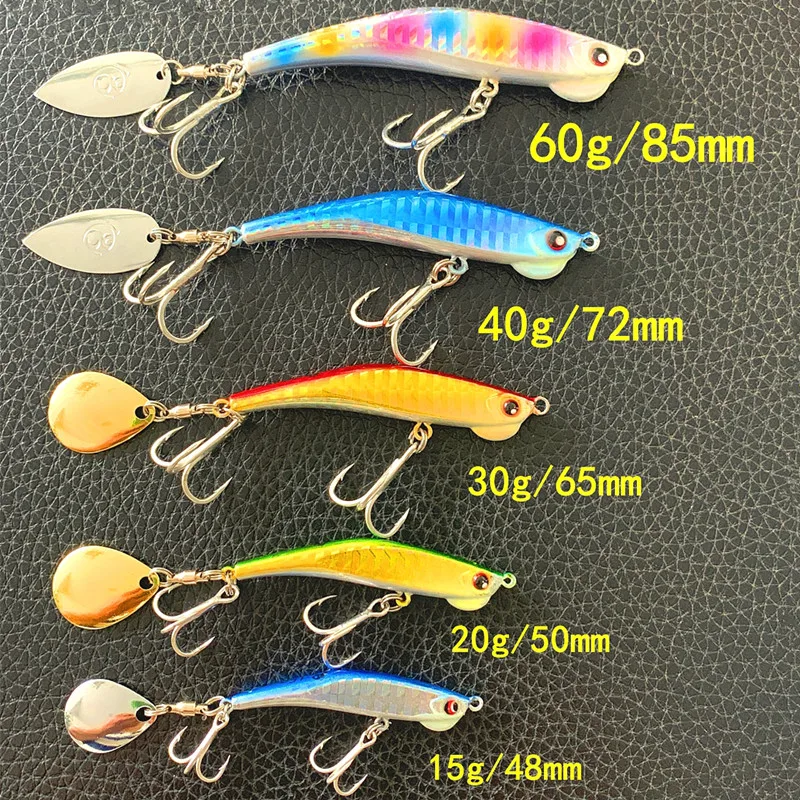 Ufishing Metal Shrimp Fishing Lure Jig Pike Spinners  20g 30g 40g 60g Luminous Jigging Bait 1Piece/Lot VIB Lures