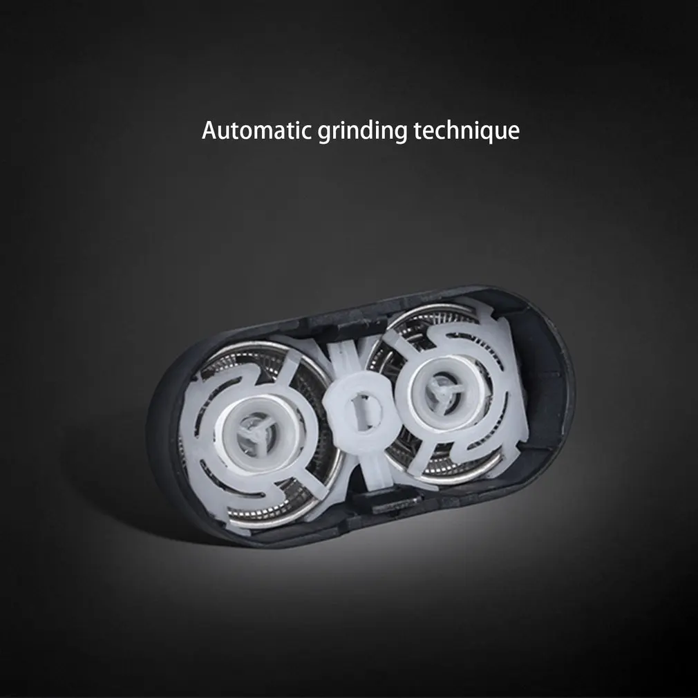 W301 Electric Waterproof Razor Usb Portable Rotary Double Cutter Head Floating Straight White Razor