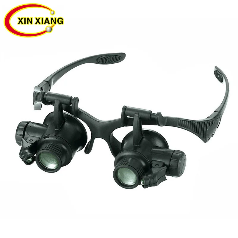 

Black Watch Magnifier High Zoom Headband Eyewear Magnifying Glasses 2 LED Illuminated Magnifier Watch Repair Glasses Binoculars