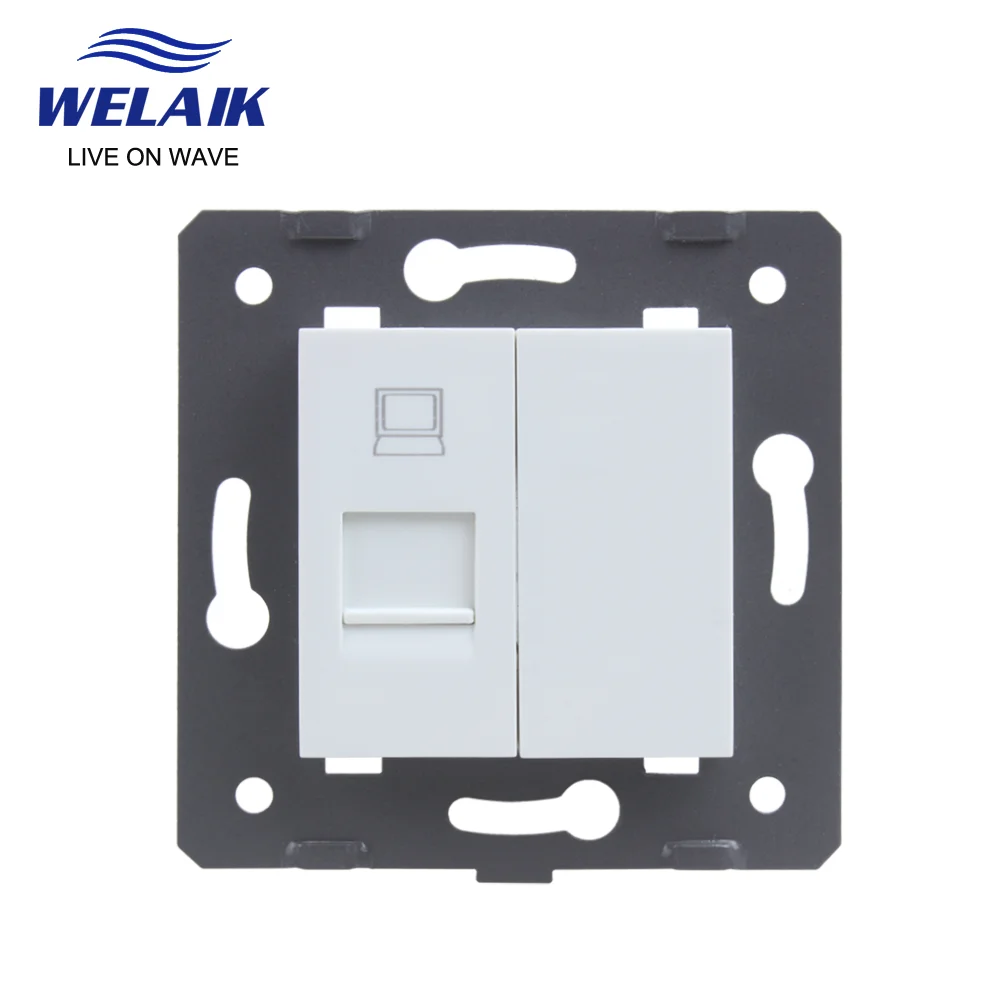 Electrical Power Socket Electrical Sockets WELAIK EU Standard Internet RJ45 CAT6 Computer Wall Socket Parts