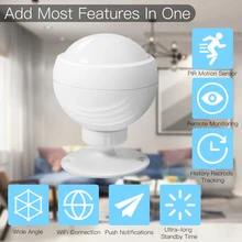 Capteur de mouvement PIR intelligent, wi-fi, compatible avec l'application tuya/Smart life, Alexa et Google Home, pour domotique