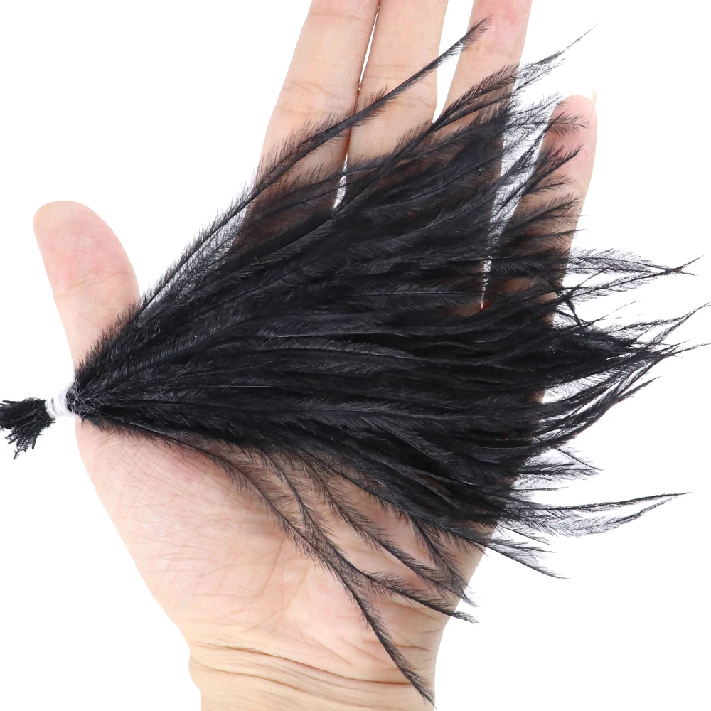 Lovely Soft Dyed Colorful Natural Ostrich Feather Strung Bundles Size 10-15 15-18 CM 100 PCS/Lot 19 Colors Available For Dress ostrich feathers mixed color feathers natural feathers craft feathers