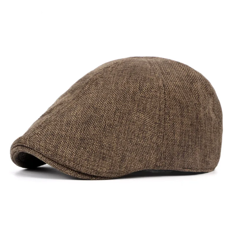 Newsboy Cap Spring Polyester Solid Color Newsboy Caps Flat Peaked Cap Men and Women Painter Beret Hats