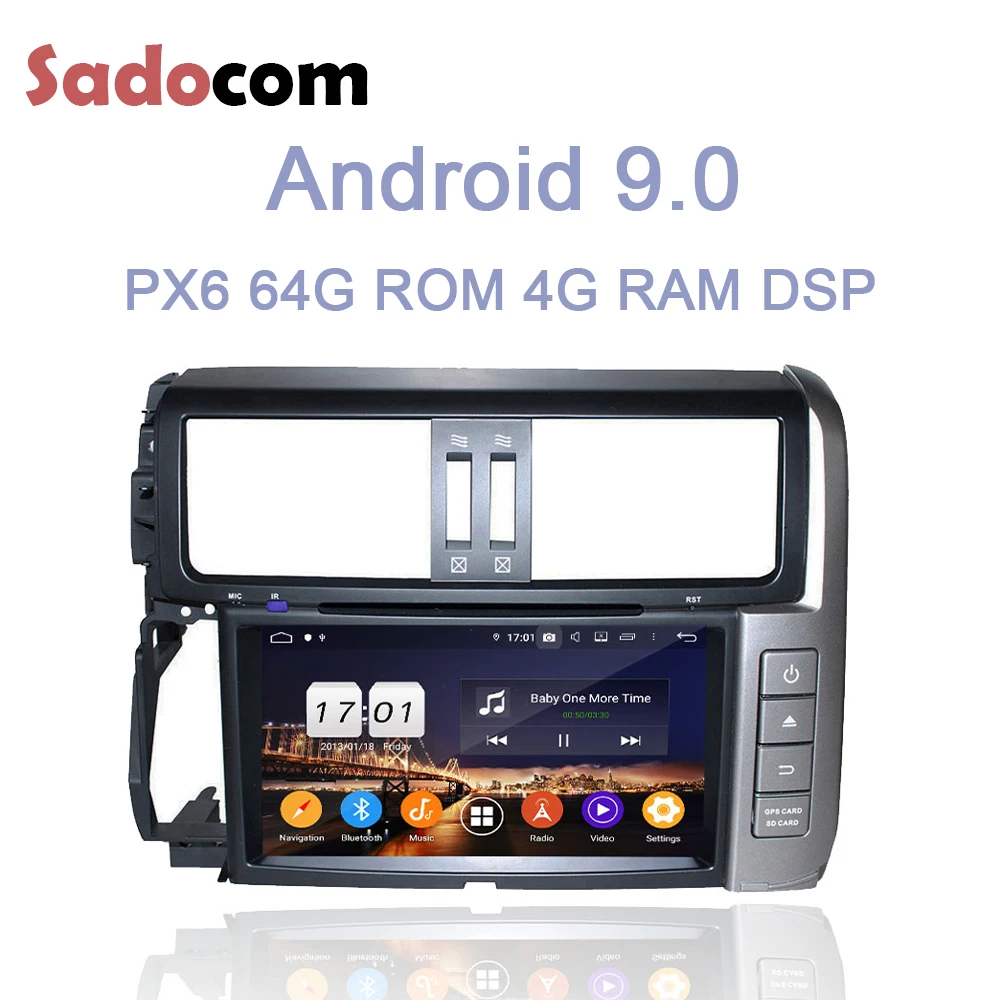 DSP TDA7851 Android 9,0 4 Гб ОЗУ 8 ядерный автомобильный dvd-плеер Wifi 4G Bluetooth 4,2 RDS автомобильное радио с GPS картой для Toyota PRADO 2010-2013
