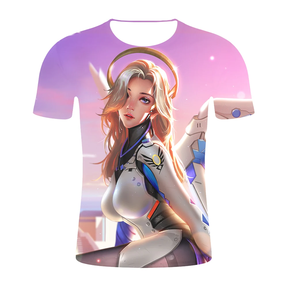 

2019 new Game Cosplay Mens Summer tshirts OVERWATCH OW 3D Print New Hero SOMBRA male Tee Tops Men Women Hip Hop tee shirts