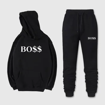 

Letter printing men and women couple suit hoodie sweatshirt + sweatpants suit fashion men's hoodie jacket suit trendy sportswear