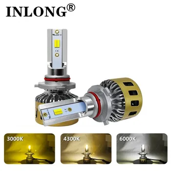 

INLONG H4 LED Headlight Bulbs H11 H7 H8 H1 9005 9006 HB4 Tricolor 3000K 4300K 6000K 80W 10000LM Car Led Auto Headlamp Headlight