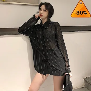 

Blouses Spring HziriP Summer Loose Casual Slim Women Striped Wild Fashion Tops Shirts Blusas Camisas Mujer Office Lady