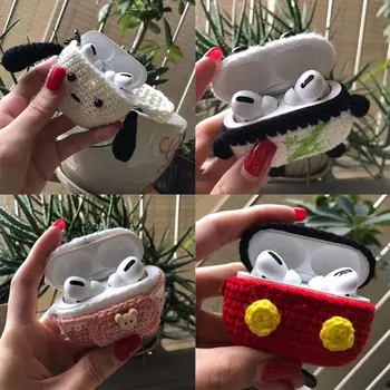 

Fashion Knitting Fabric Protective Case Cartoon Animal Cover Protector for Airpods Pro