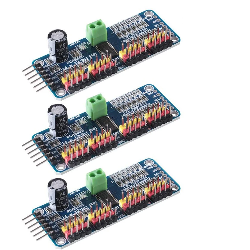 PCA9685 16 канальный видеорегистратор 12 битная ШИМ водитель серводвигателя I2C модуль