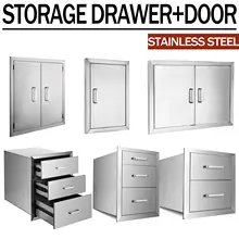 

BBQ Double Single Doors Drawer Outdoor Kitchen Locker Flush Mount Large Storage Stainless Steel Handle Patio Grill Kitchen Acces