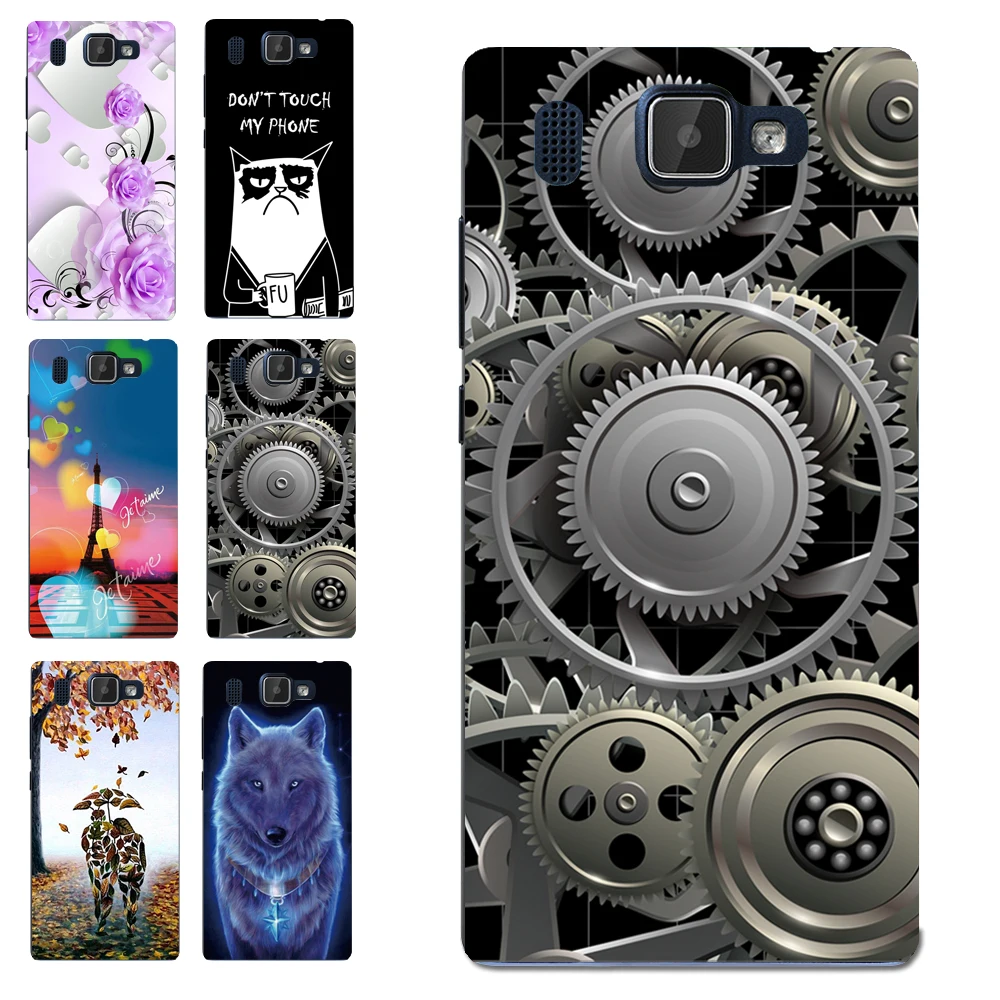 

Black Gear Art Paint Pattern Case Cover For Prestigio Grace Q5 PSP5506DUO TPU Soft Cases