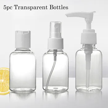 

HAICAR 5PCS 50ml/75ml Empty Spray Bottle Transparent Refillable Spray Bottles For Travel Outdoor Empty Hand Sanitizer Bottles