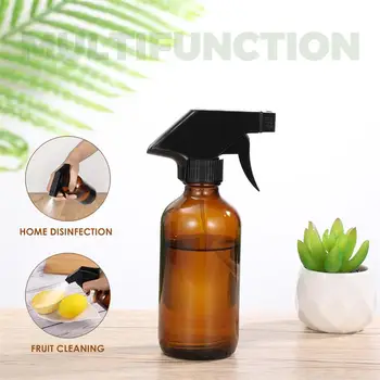 

250ml Empty Brown Glass Spray Bottles Portable Refillable Container Durable Trigger Sprayer for Essential Oils Cleaning Products